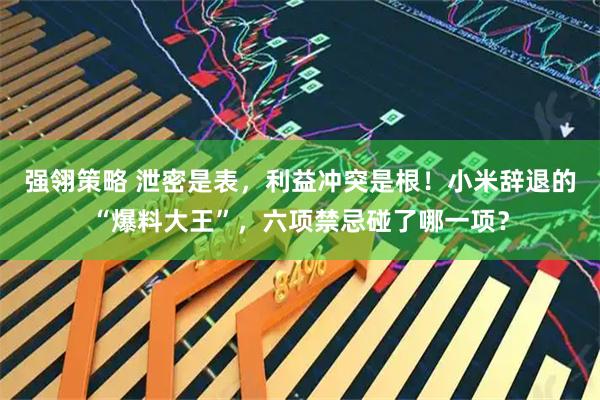 强翎策略 泄密是表，利益冲突是根！小米辞退的“爆料大王”，六项禁忌碰了哪一项？