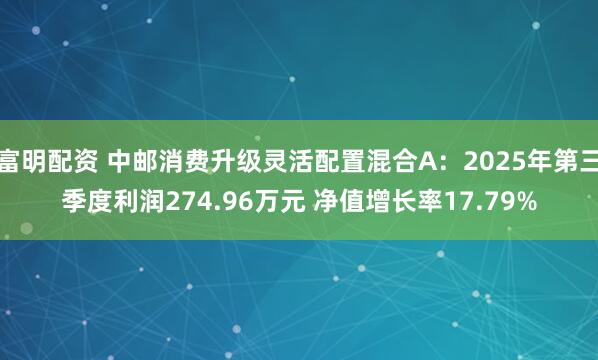 富明配资 中邮消费升级灵活配置混合A：2025年第三季度利润274.96万元 净值增长率17.79%